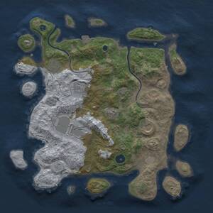 Thumbnail Rust Map: Procedural Map, Size: 3500, Seed: 1174154875, 9 Monuments