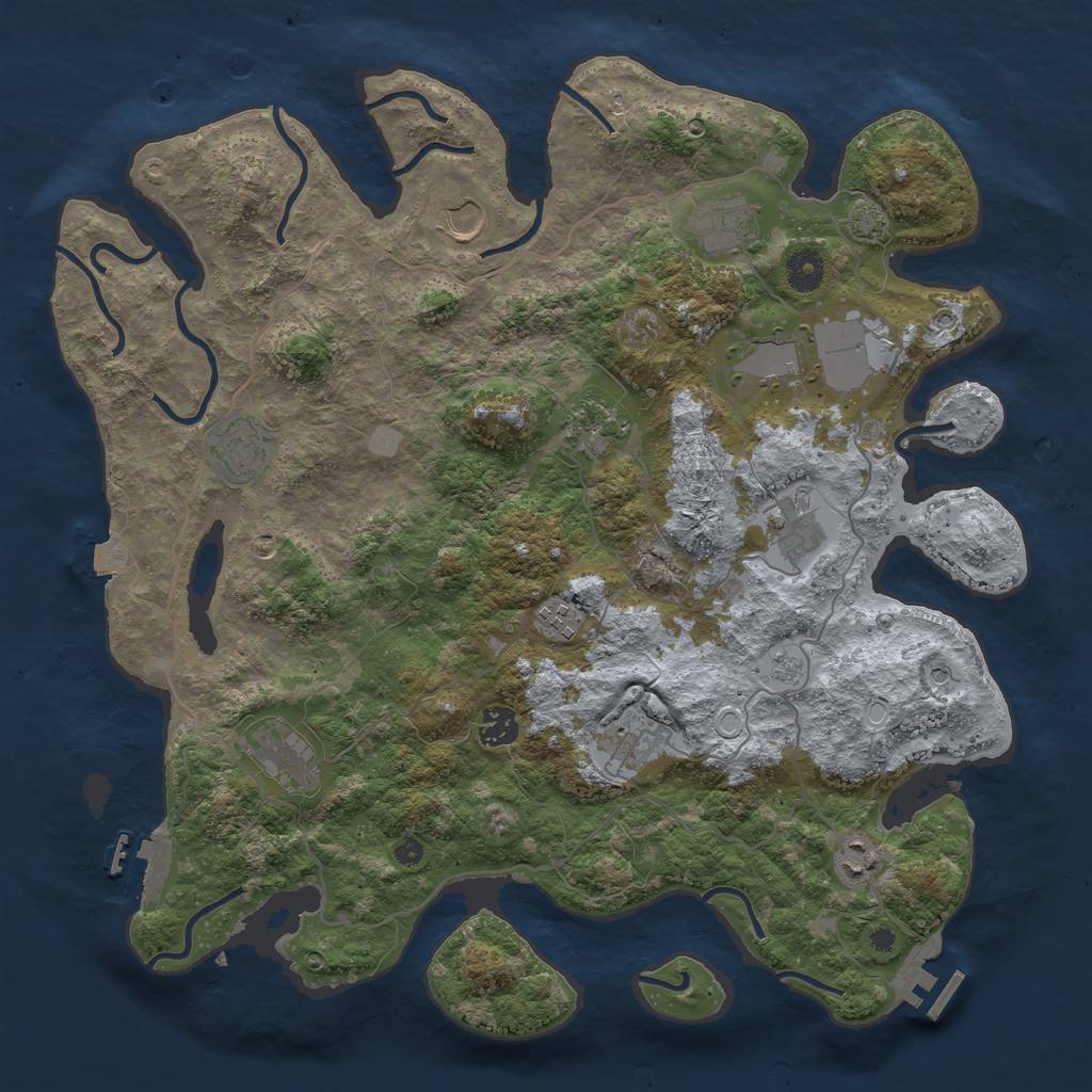 Rust Map: Procedural Map, Size: 4000, Seed: 1944294002, 19 Monuments