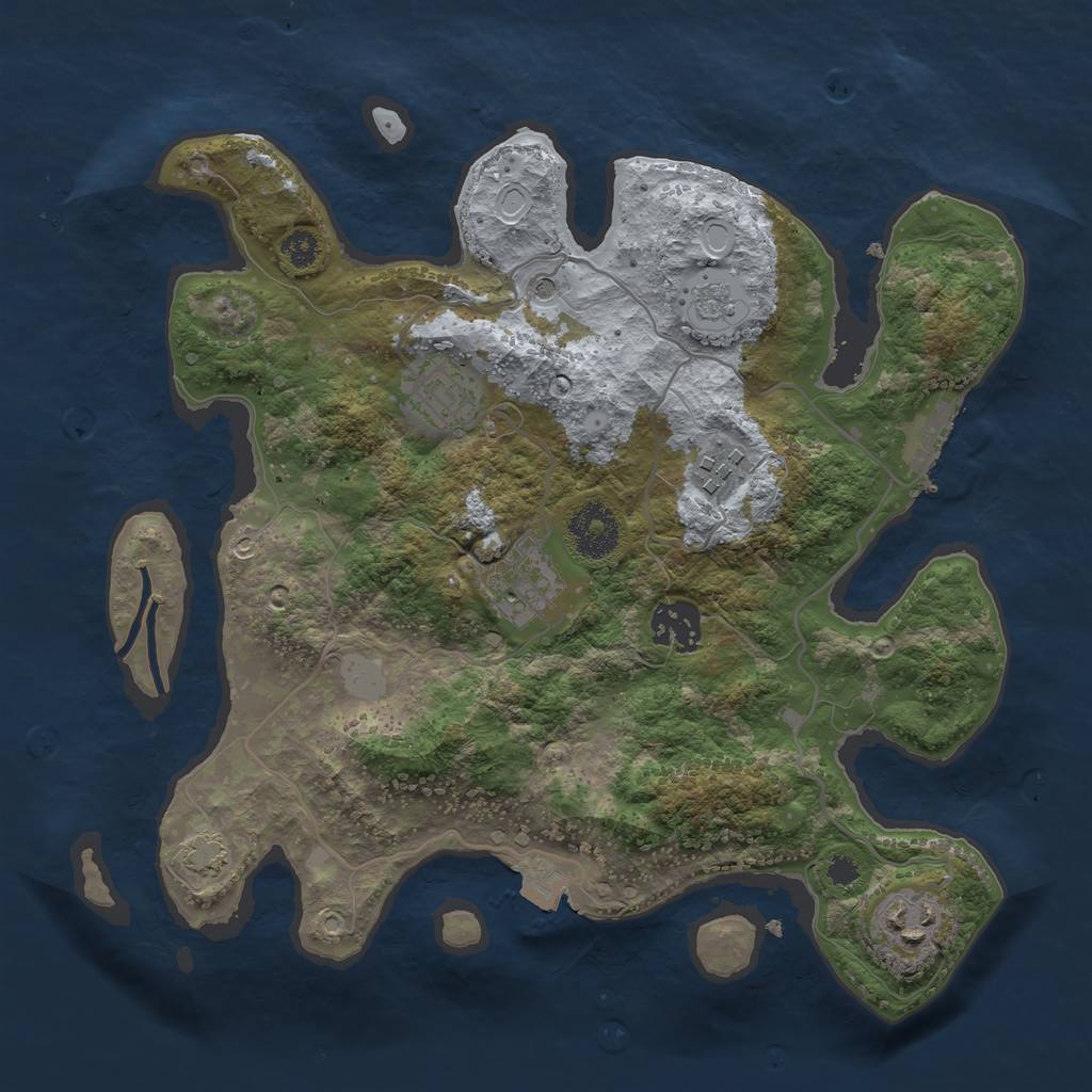 Rust Map: Procedural Map, Size: 3100, Seed: 723769926, 12 Monuments