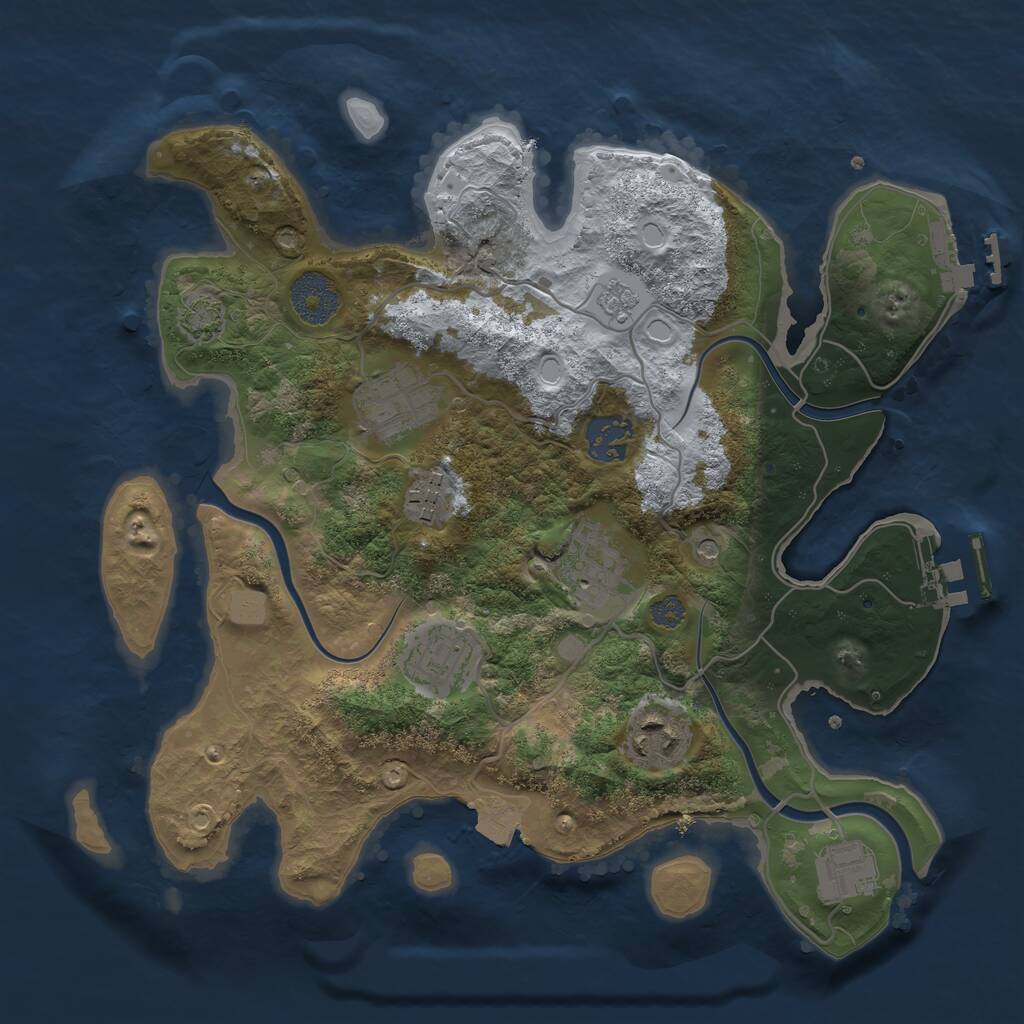 Rust Map: Procedural Map, Size: 3100, Seed: 723769926, 12 Monuments