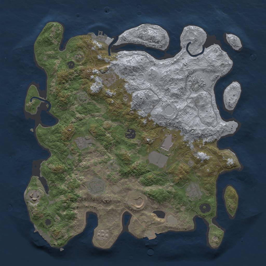 Rust Map: Procedural Map, Size: 3750, Seed: 87782510, 18 Monuments