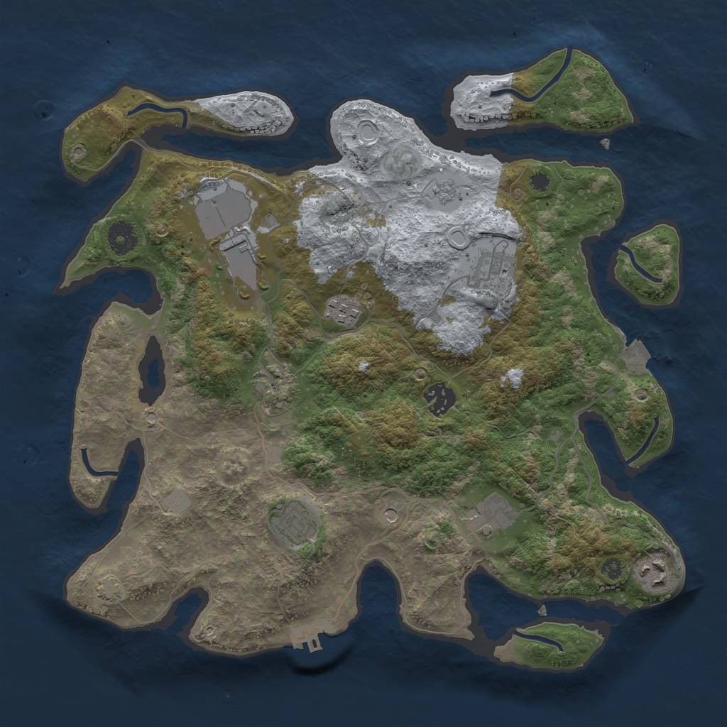 Rust Map: Procedural Map, Size: 3500, Seed: 892111730, 15 Monuments