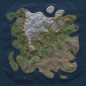 Thumbnail Rust Map: Procedural Map, Size: 3500, Seed: 1279028984, 17 Monuments