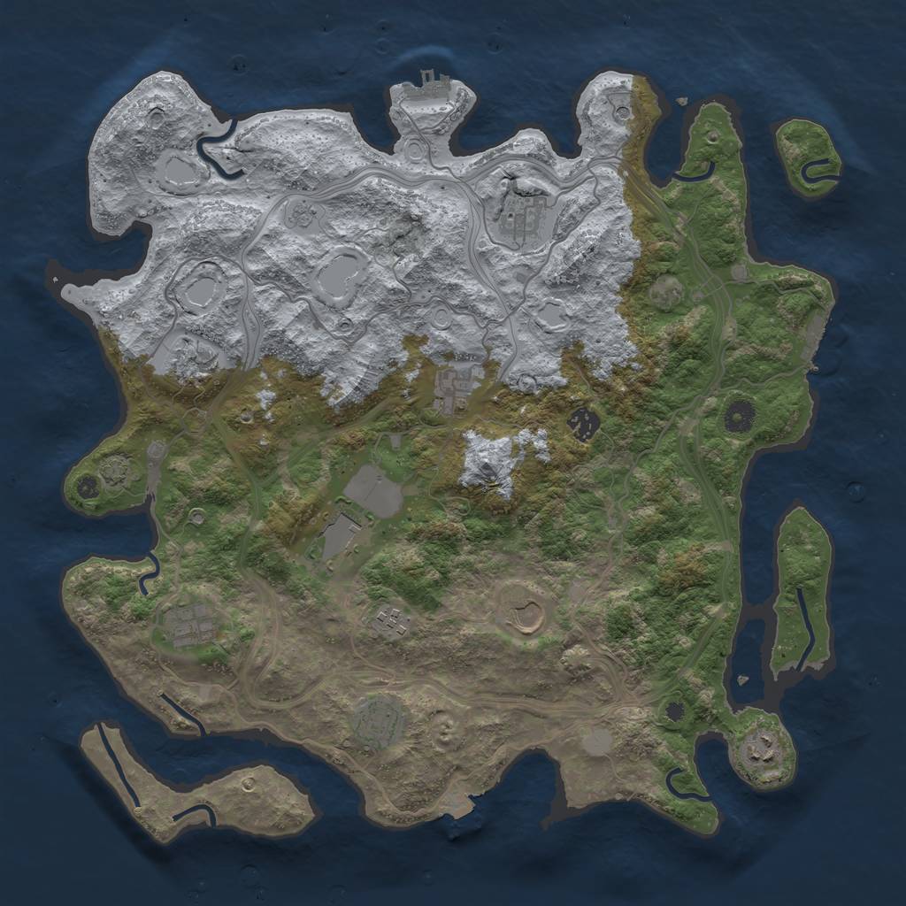 Rust Map: Procedural Map, Size: 4250, Seed: 1300472718, 18 Monuments