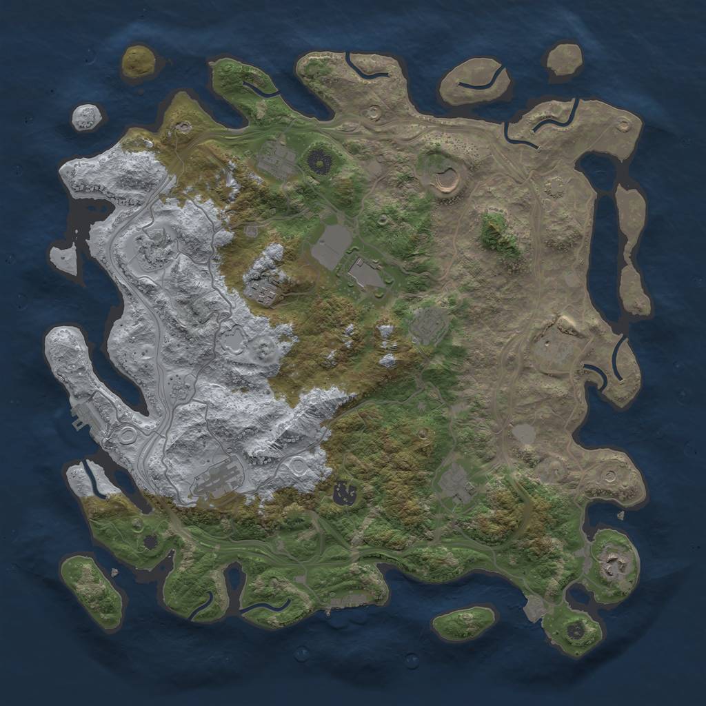 Rust Map: Procedural Map, Size: 4250, Seed: 89246476, 19 Monuments