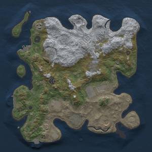 Thumbnail Rust Map: Procedural Map, Size: 3500, Seed: 1601743617, 17 Monuments