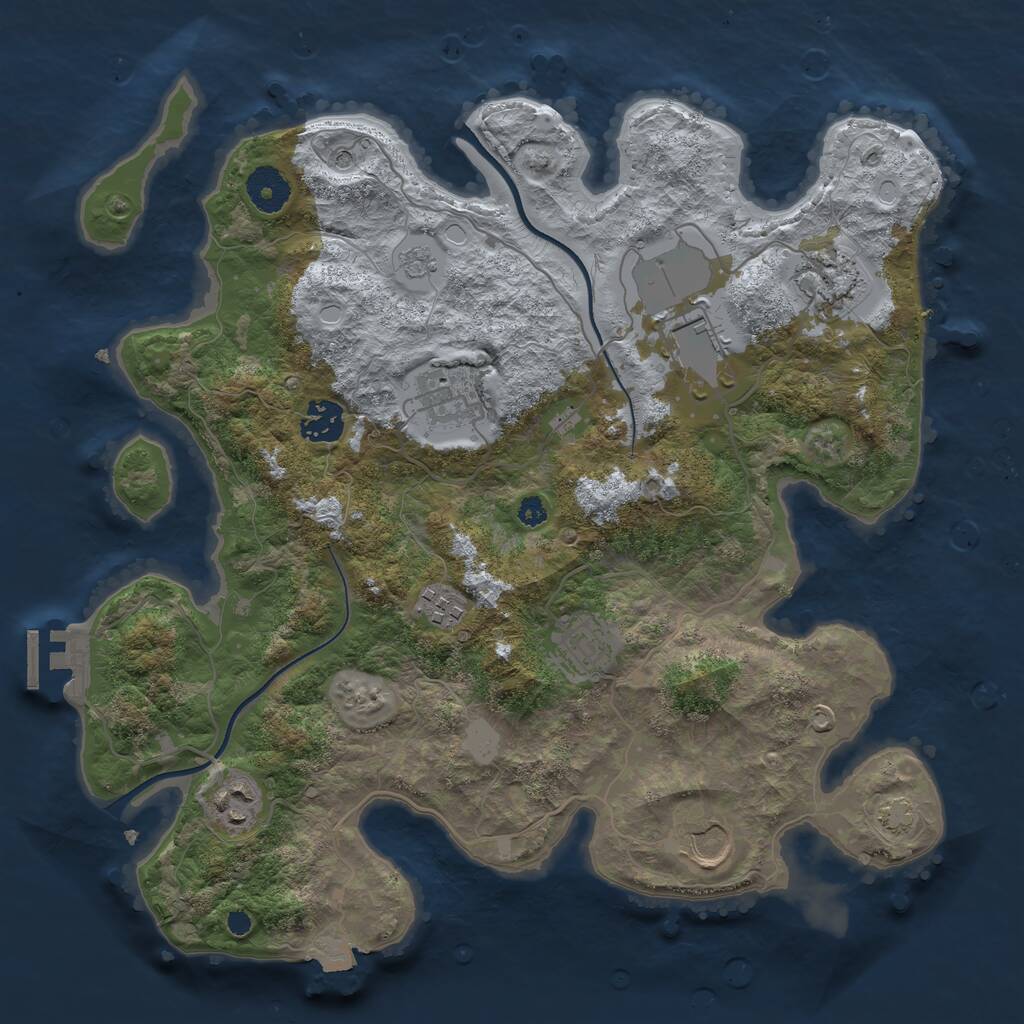 Rust Map: Procedural Map, Size: 3500, Seed: 1601743617, 13 Monuments