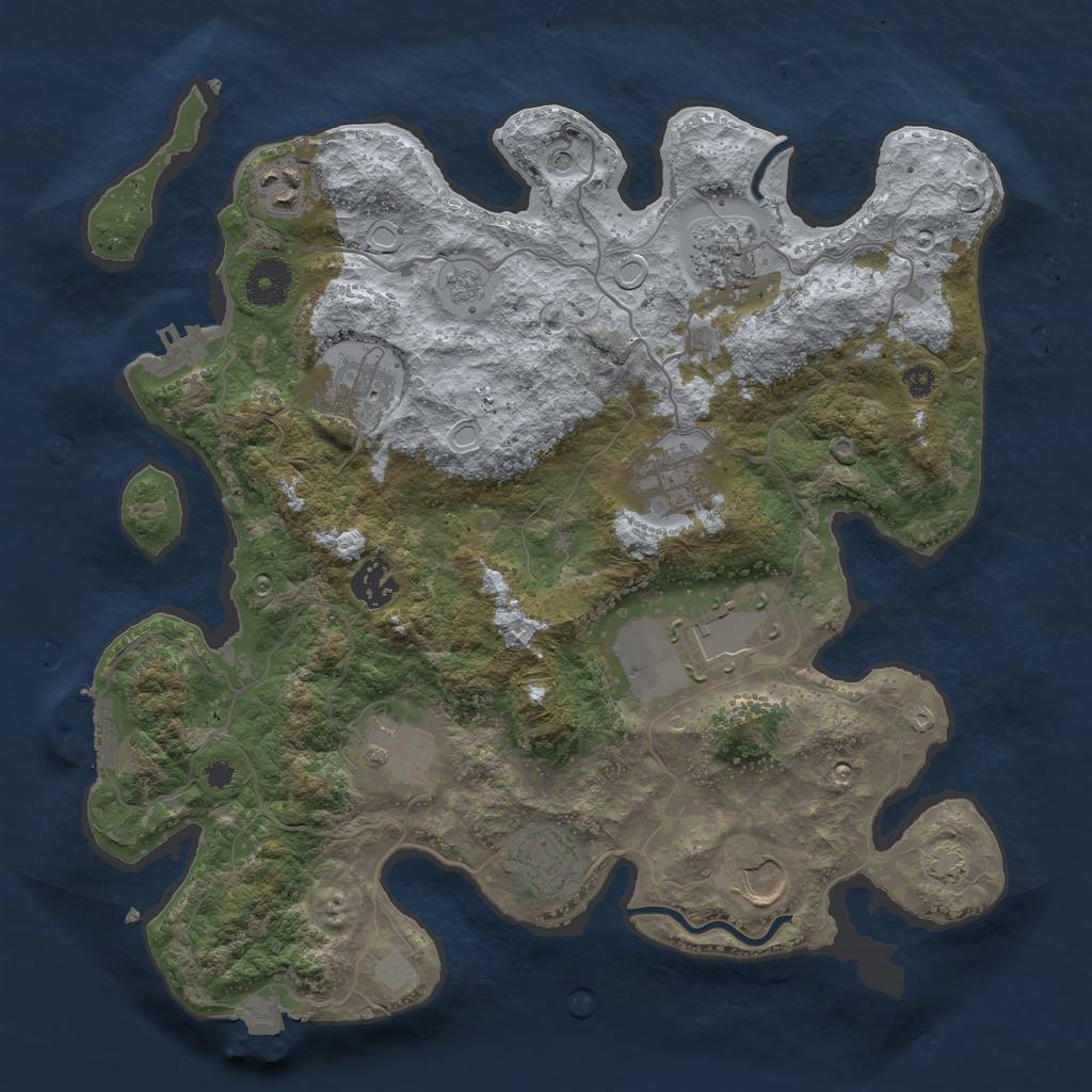 Rust Map: Procedural Map, Size: 3500, Seed: 1601743617, 17 Monuments