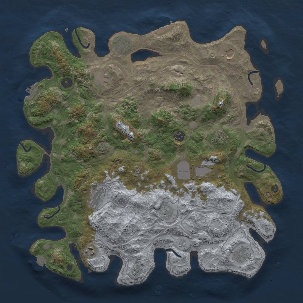 Rust Map: Procedural Map, Size: 4250, Seed: 1707, 19 Monuments