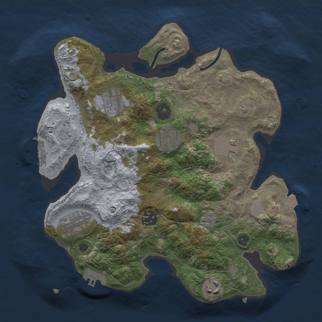 Rust Map: Procedural Map, Size: 3000, Seed: 8122023, 15 Monuments
