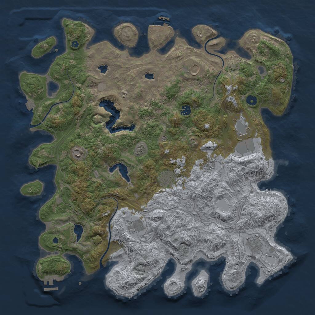 Rust Map: Procedural Map, Size: 4500, Seed: 504111909, 15 Monuments