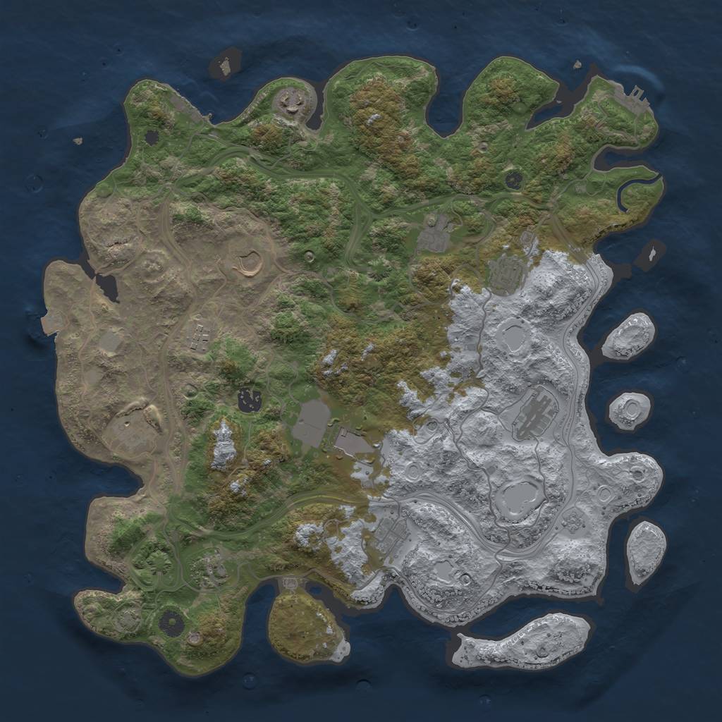 Rust Map: Procedural Map, Size: 4250, Seed: 1657647223, 19 Monuments