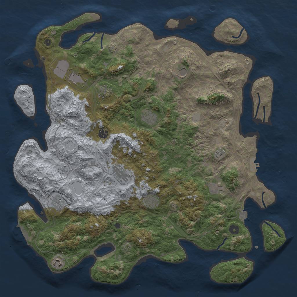 Rust Map: Procedural Map, Size: 4500, Seed: 713194731, 19 Monuments