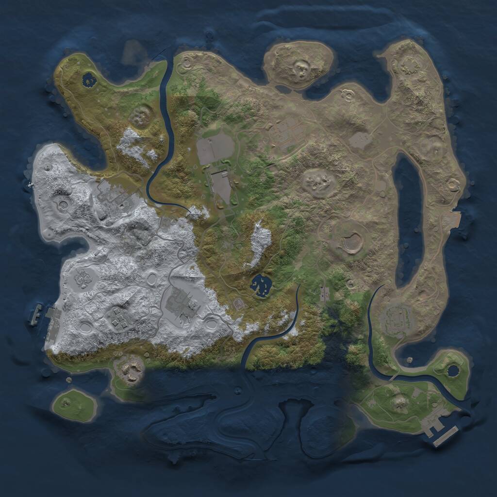 Rust Map: Procedural Map, Size: 3500, Seed: 1583232101, 15 Monuments