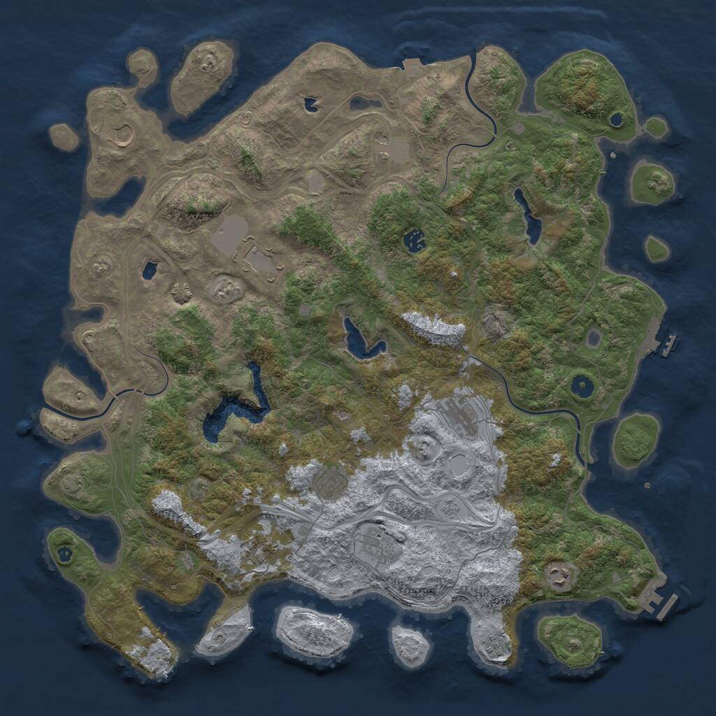 Rust Map: Procedural Map, Size: 4809, Seed: 2184628, 16 Monuments