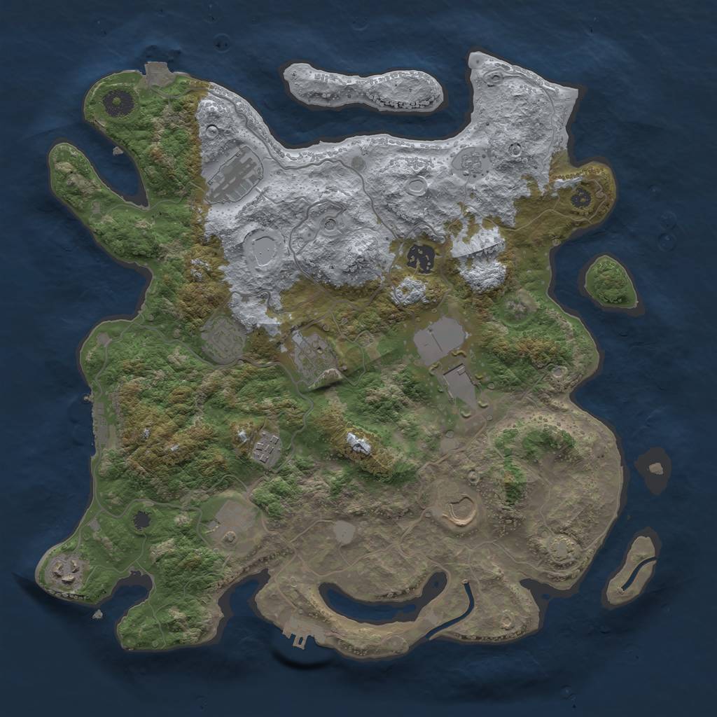 Rust Map: Procedural Map, Size: 3700, Seed: 1582992558, 17 Monuments