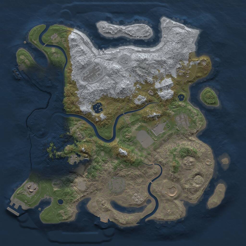 Rust Map: Procedural Map, Size: 3700, Seed: 1582992558, 16 Monuments