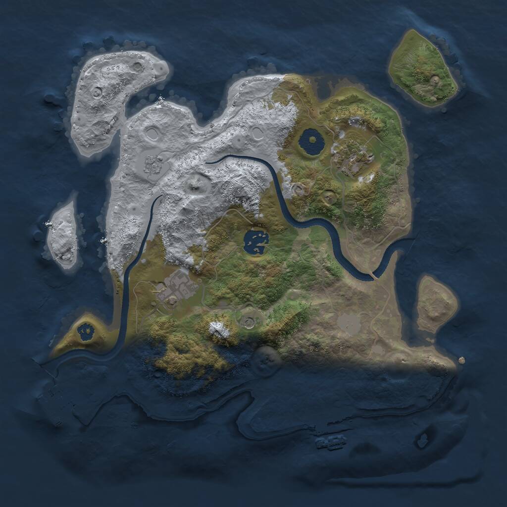 Rust Map: Procedural Map, Size: 3000, Seed: 19003, 8 Monuments