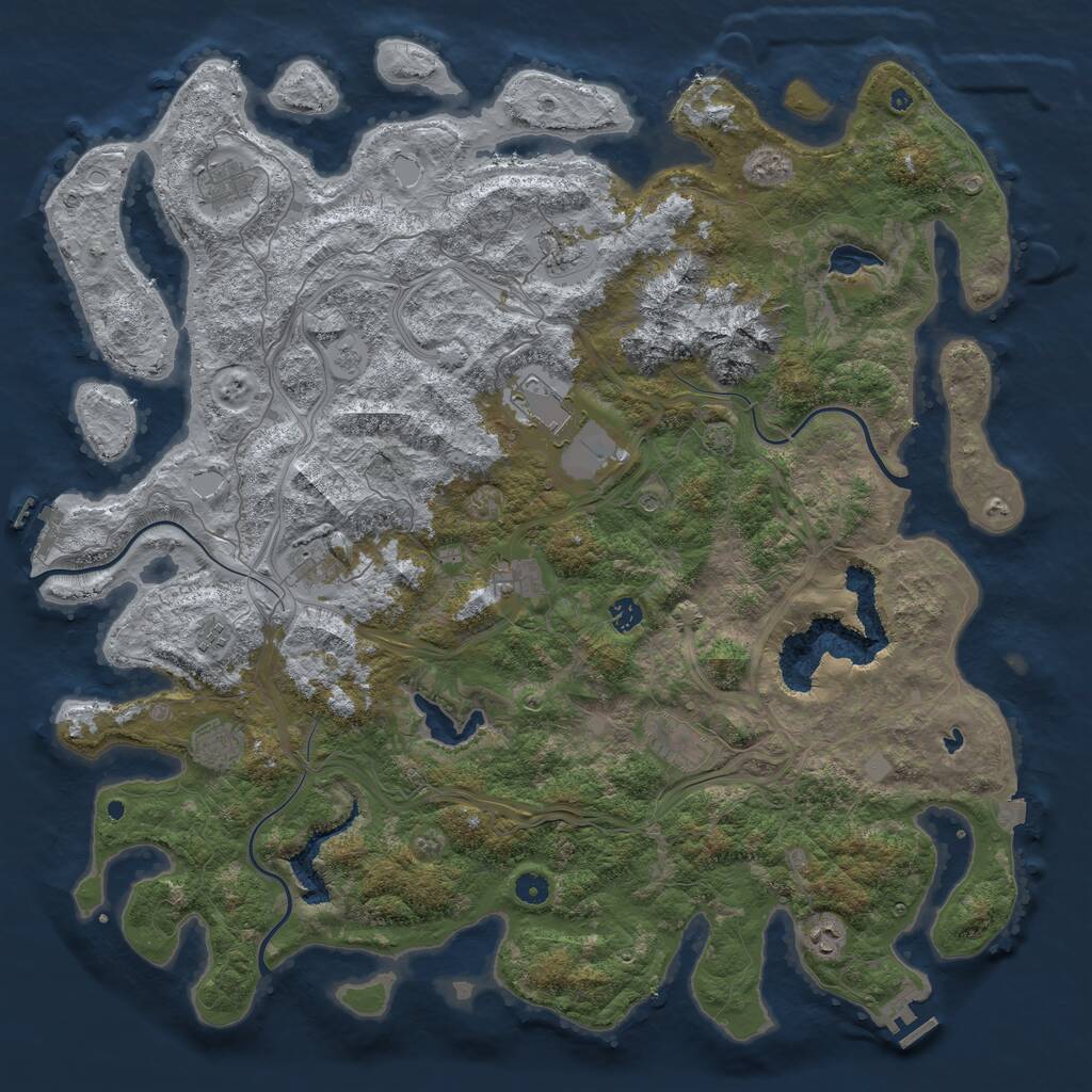 Rust Map: Procedural Map, Size: 5000, Seed: 141223, 16 Monuments