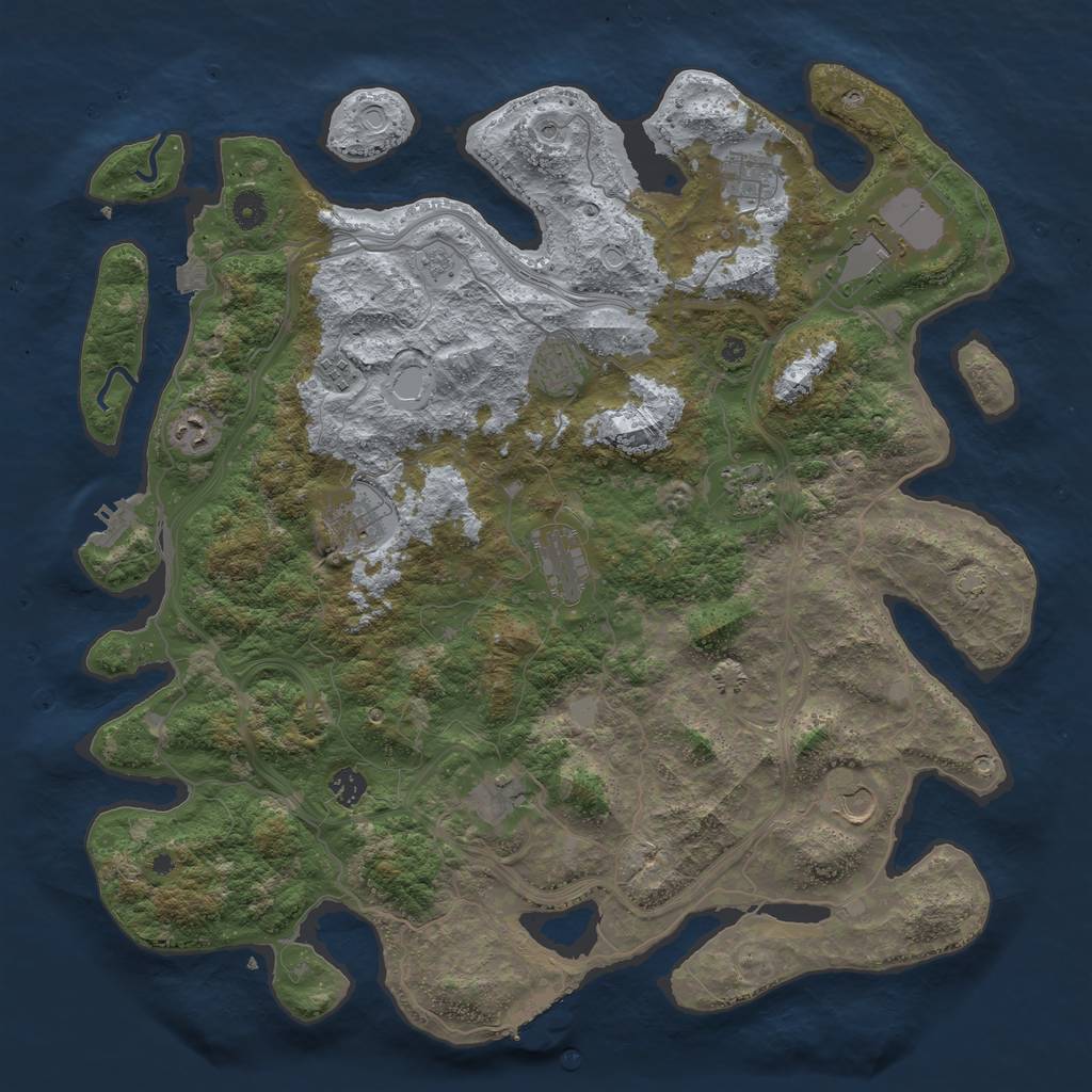 Rust Map: Procedural Map, Size: 4500, Seed: 1815167911, 19 Monuments