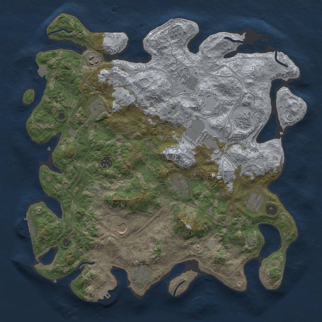 Rust Map: Procedural Map, Size: 4250, Seed: 517638621, 19 Monuments