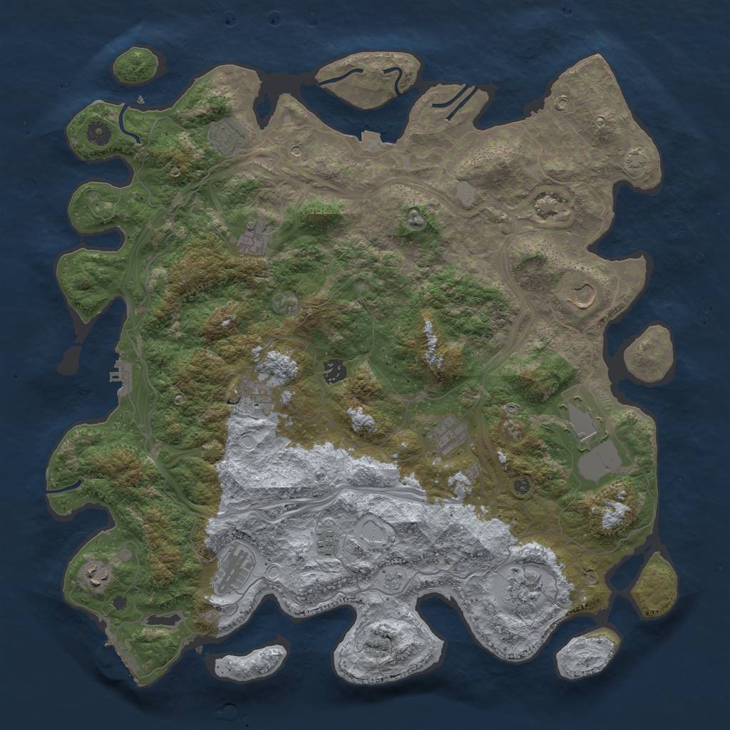 Rust Map: Procedural Map, Size: 4500, Seed: 1510498019, 19 Monuments