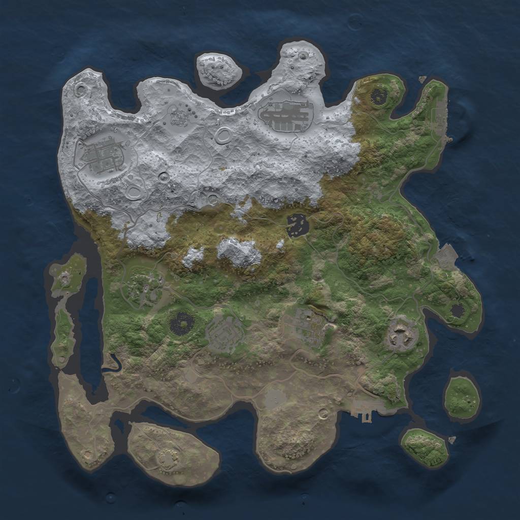 Rust Map: Procedural Map, Size: 3250, Seed: 443399380, 15 Monuments