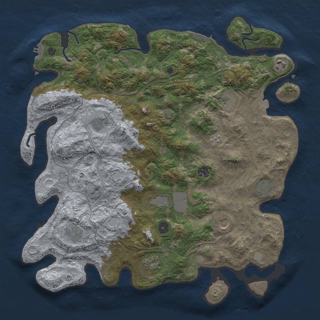 Rust Map: Procedural Map, Size: 4250, Seed: 998070, 18 Monuments