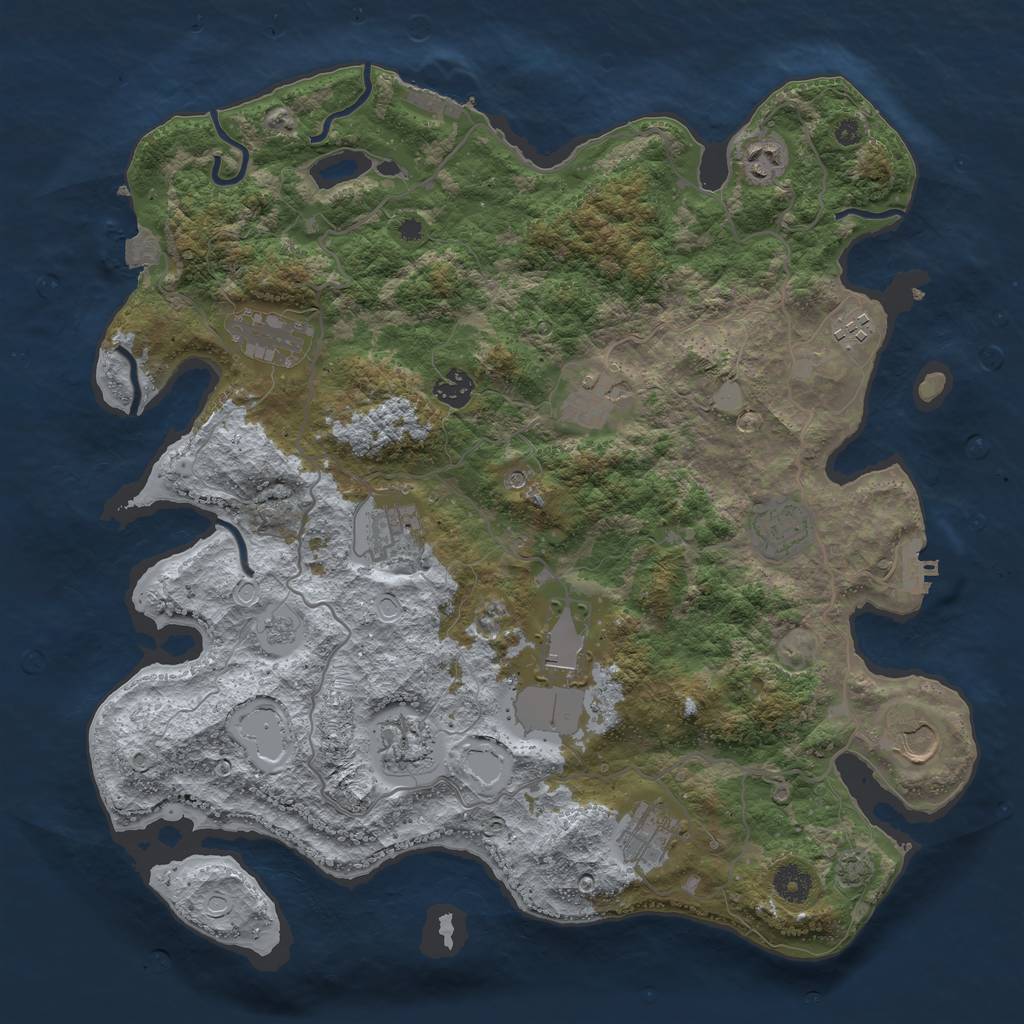 Rust Map: Procedural Map, Size: 4000, Seed: 1575451841, 19 Monuments
