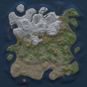 Thumbnail Rust Map: Procedural Map, Size: 3700, Seed: 1943969578, 18 Monuments