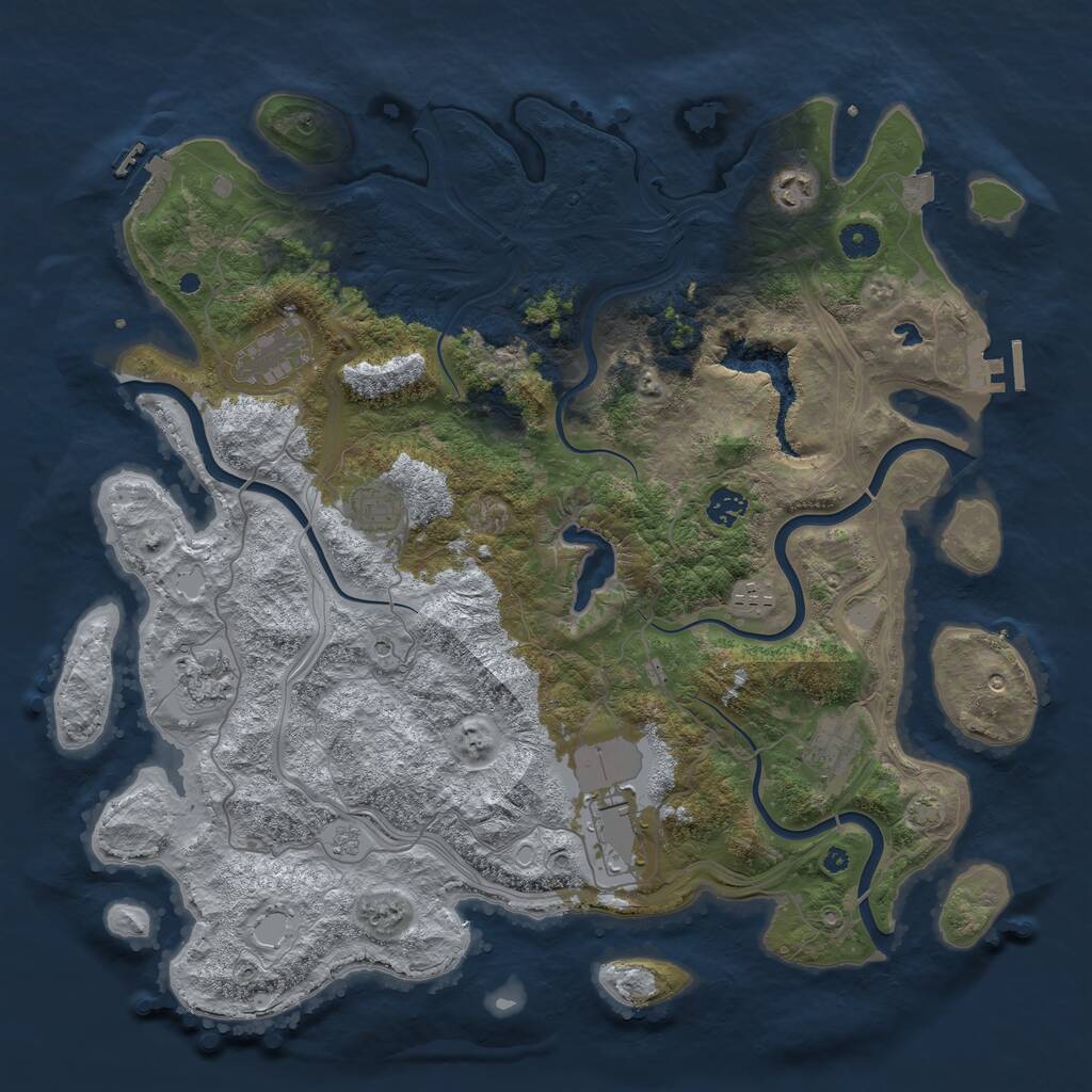Rust Map: Procedural Map, Size: 4300, Seed: 793658102, 14 Monuments