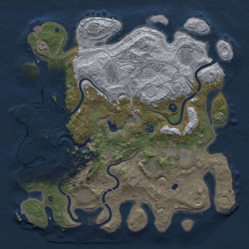 Rust Map: Procedural Map, Size: 4250, Seed: 21780, 15 Monuments