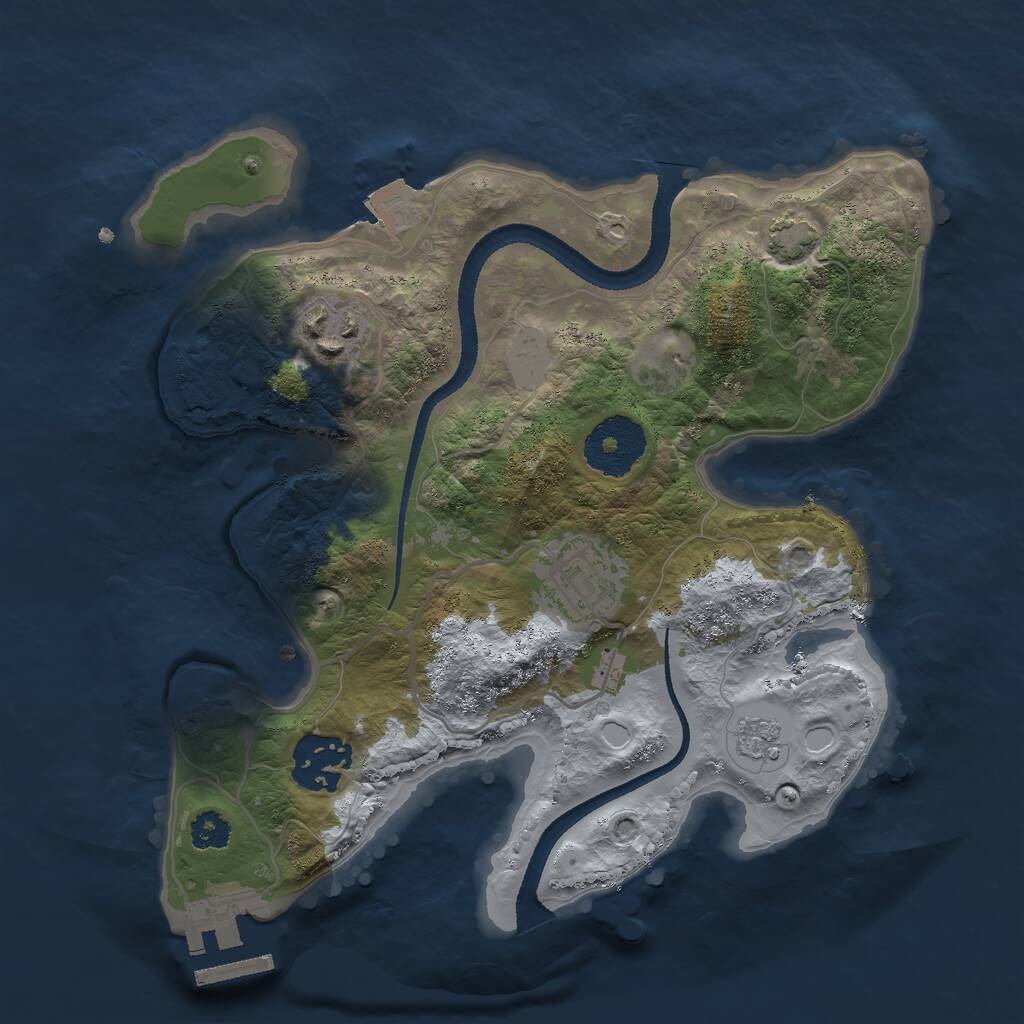Rust Map: Procedural Map, Size: 2600, Seed: 910090250, 7 Monuments