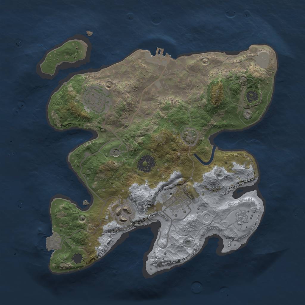 Rust Map: Procedural Map, Size: 2600, Seed: 910090250, 10 Monuments