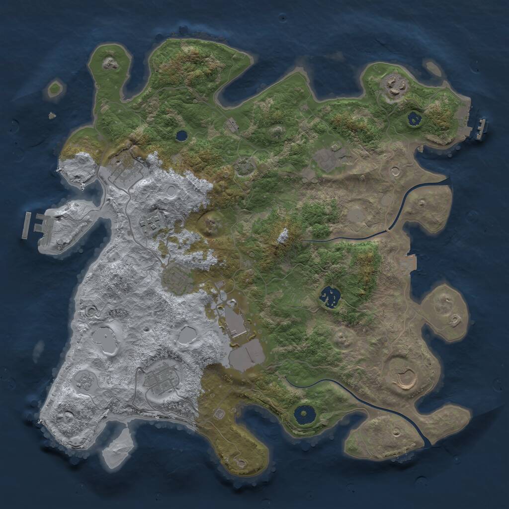 Rust Map: Procedural Map, Size: 3750, Seed: 731459, 15 Monuments