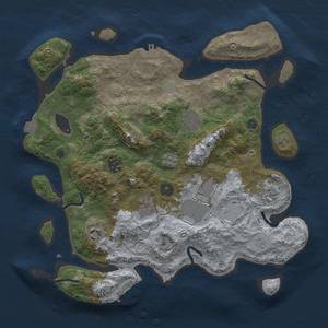 Thumbnail Rust Map: Procedural Map, Size: 3500, Seed: 355595868, 14 Monuments