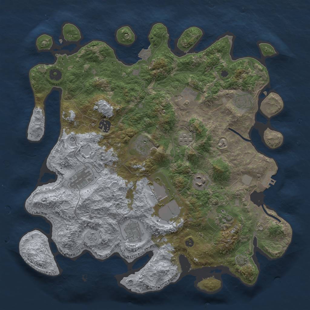 Rust Map: Procedural Map, Size: 3750, Seed: 1979693178, 17 Monuments