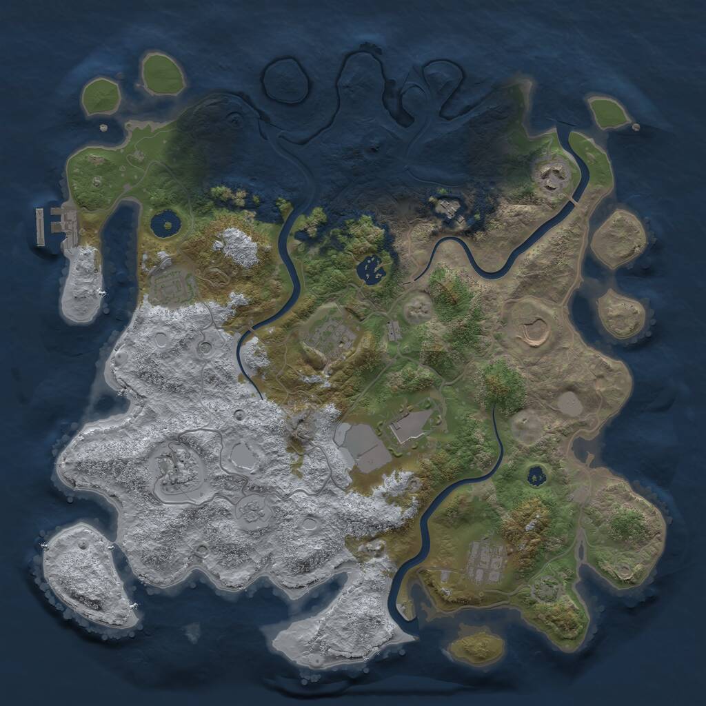 Rust Map: Procedural Map, Size: 3750, Seed: 1979693178, 14 Monuments