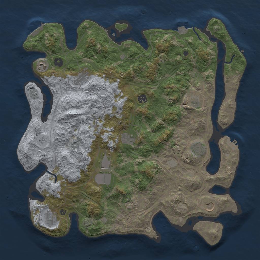 Rust Map: Procedural Map, Size: 4250, Seed: 736897962, 19 Monuments