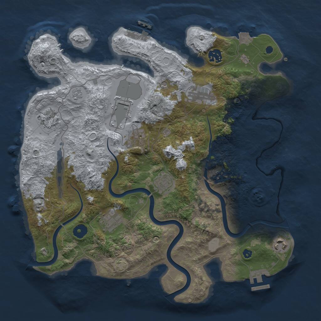 Rust Map: Procedural Map, Size: 3500, Seed: 1458385963, 15 Monuments