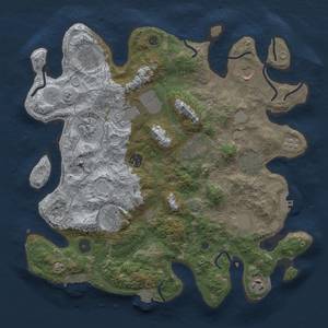 Thumbnail Rust Map: Procedural Map, Size: 3700, Seed: 342951743, 19 Monuments