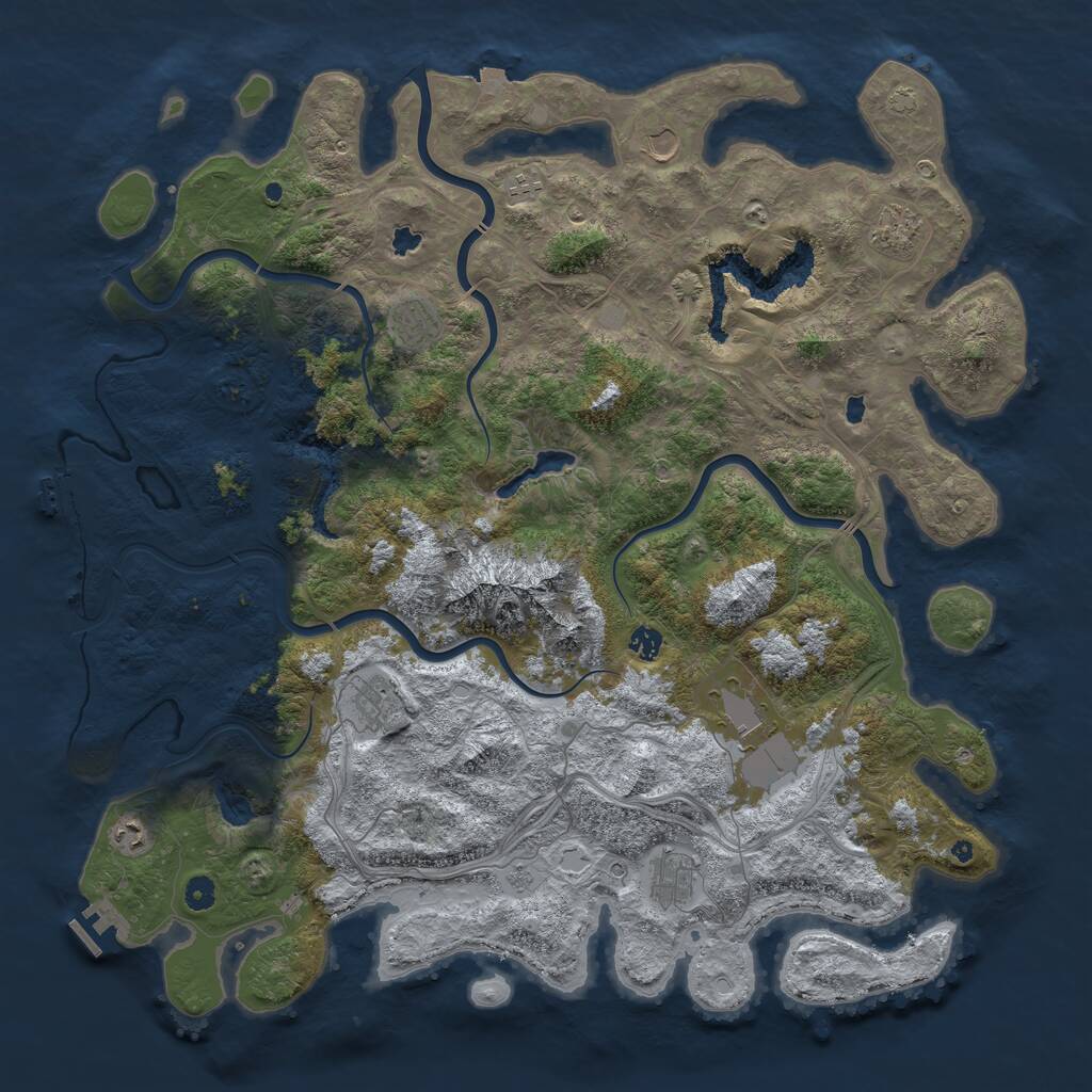 Rust Map: Procedural Map, Size: 5000, Seed: 1629684032, 15 Monuments