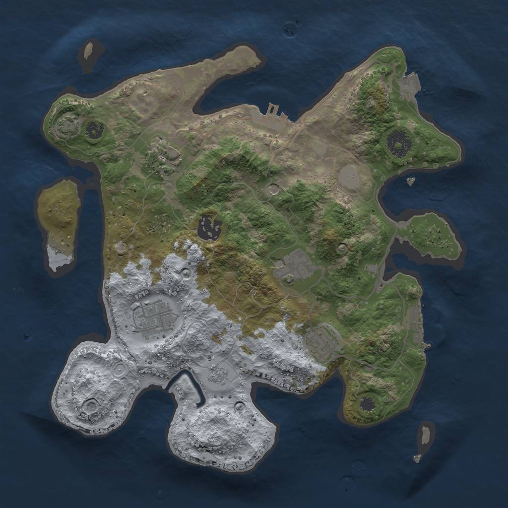 Rust Map: Procedural Map, Size: 3000, Seed: 1541735162, 13 Monuments