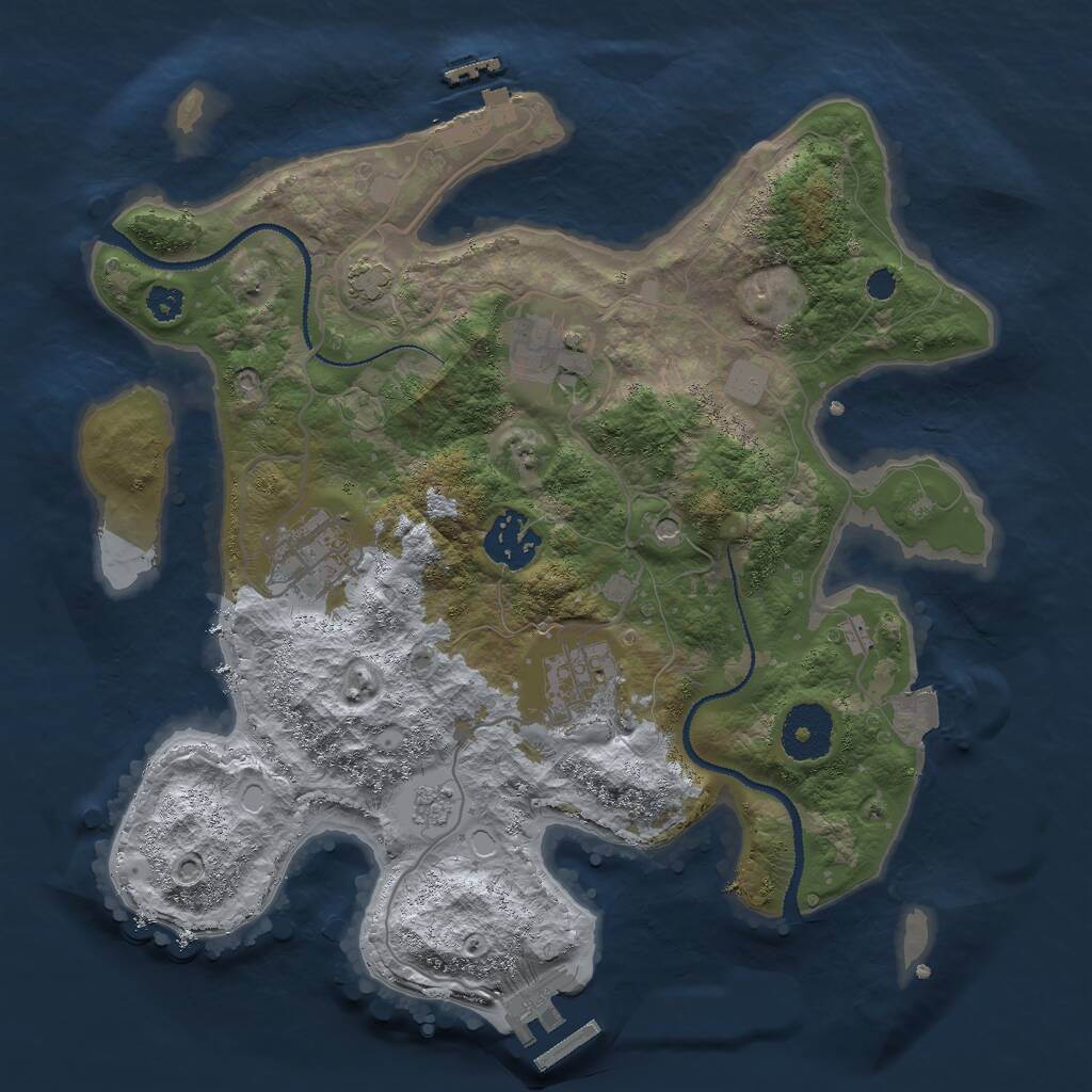 Rust Map: Procedural Map, Size: 3000, Seed: 1541735162, 10 Monuments