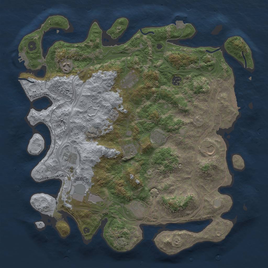 Rust Map: Procedural Map, Size: 4250, Seed: 4196, 18 Monuments