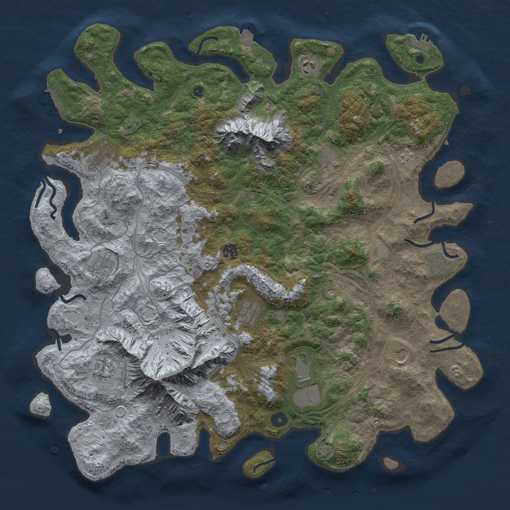 Rust Map: Procedural Map, Size: 5000, Seed: 271078, 19 Monuments