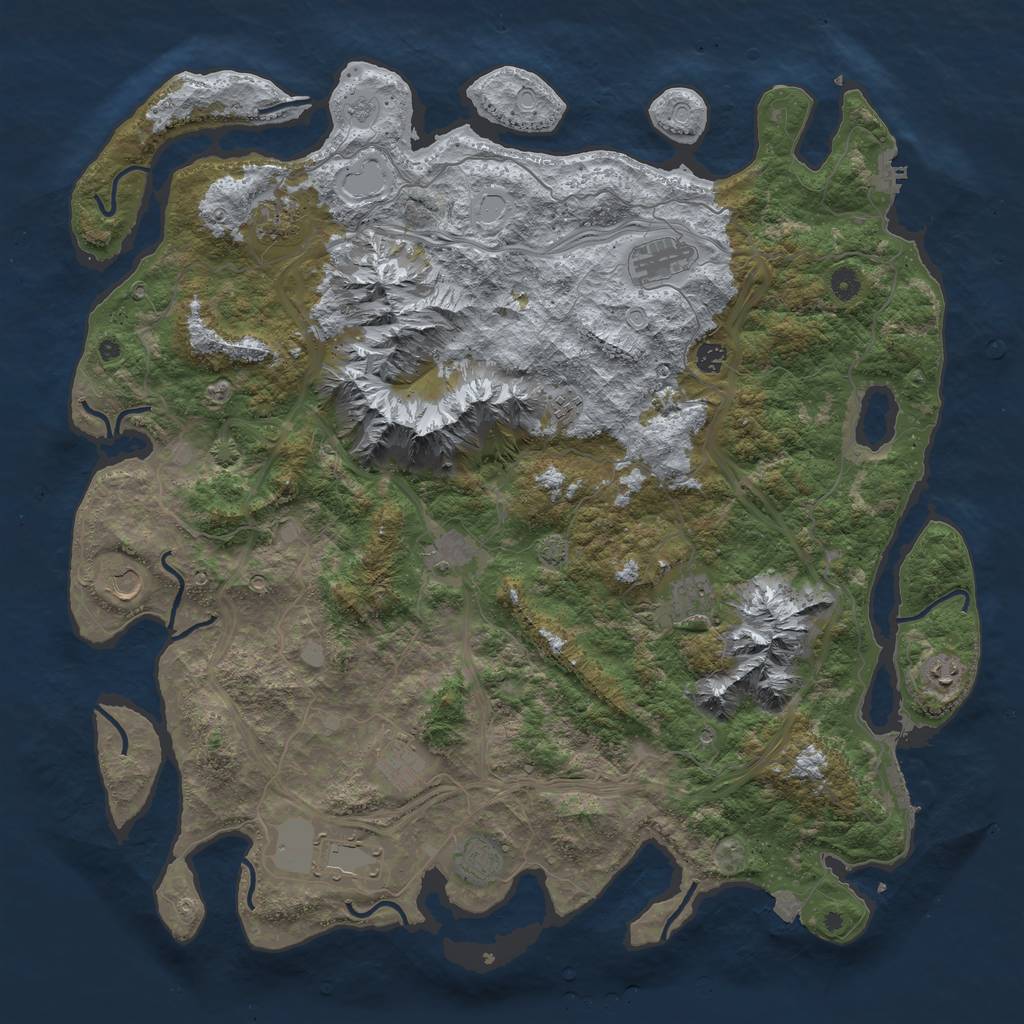 Rust Map: Procedural Map, Size: 5000, Seed: 1507714960, 19 Monuments