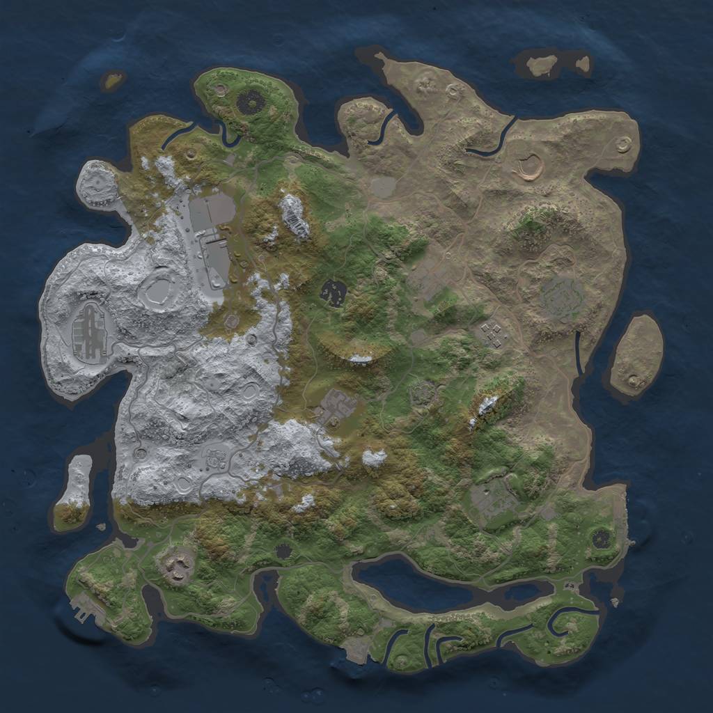 Rust Map: Procedural Map, Size: 4000, Seed: 1872620896, 18 Monuments