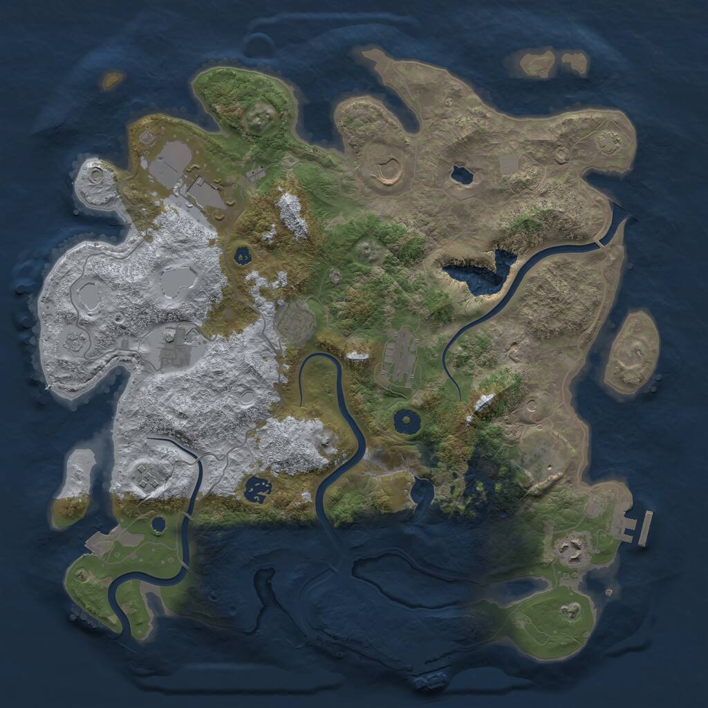 Rust Map: Procedural Map, Size: 4000, Seed: 1872620896, 15 Monuments