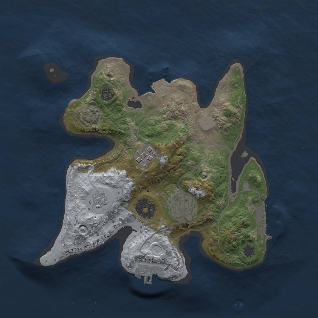 Rust Map: Procedural Map, Size: 2400, Seed: 258203641, 9 Monuments
